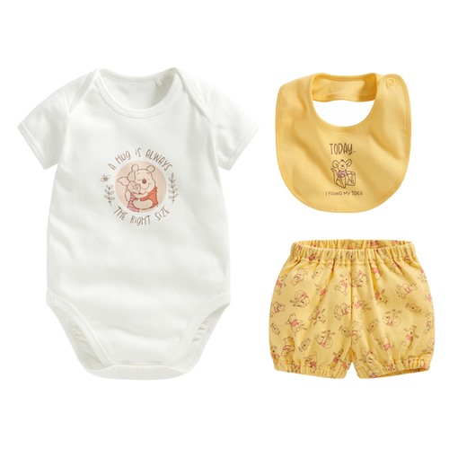 迪士尼系列純棉羅紋套裝組(3入)-Baby