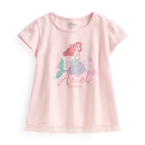 迪士尼系列網紗拼接印花T恤-47-童