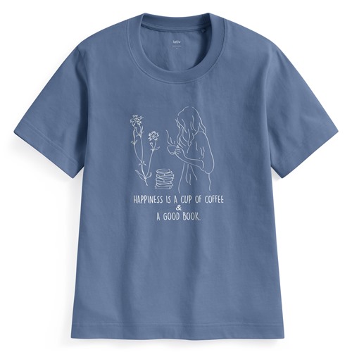 幸福日常厚版印花T恤-女