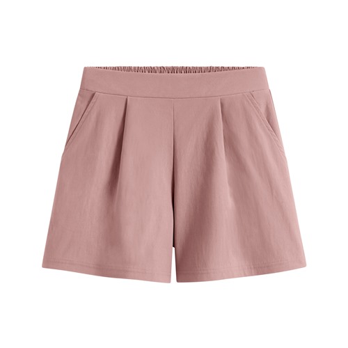 彈力打褶短褲-女