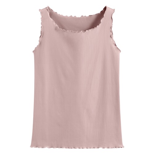 輕涼羅紋木耳邊背心-女