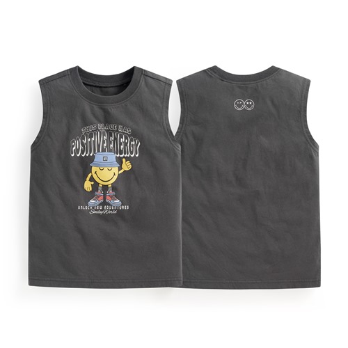 SmileyWorld®純棉寬版印花背心-童