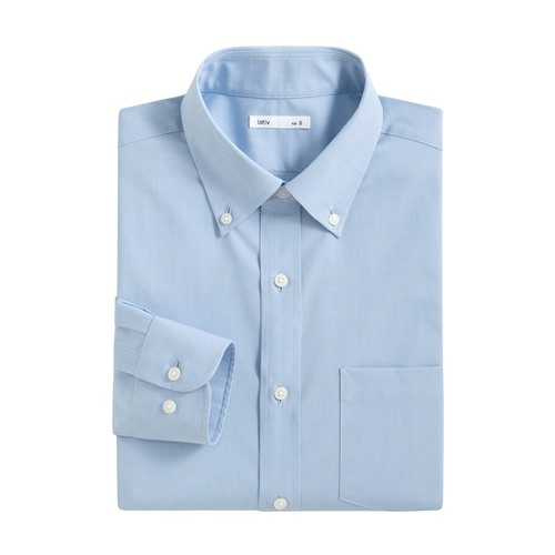 商務彈性修身長袖襯衫-男