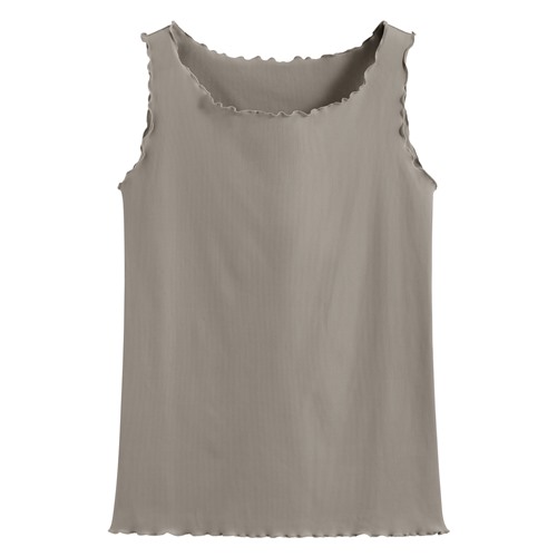 輕涼羅紋木耳邊背心-女