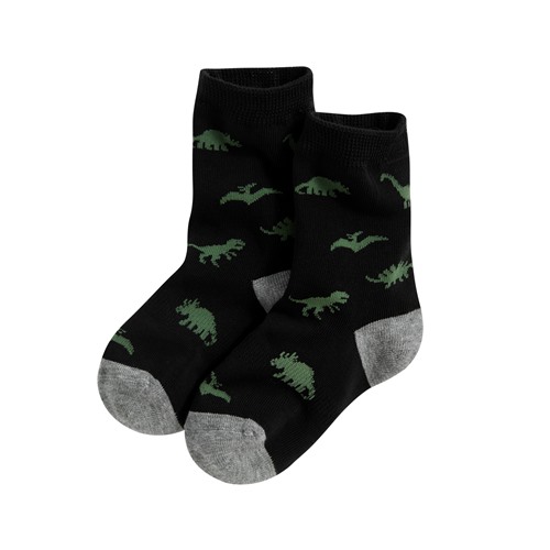 恐龍提花中筒襪-童