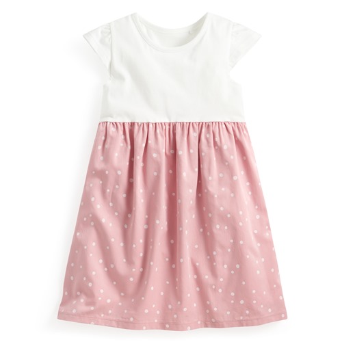 棉質點點印花拼接洋裝-童