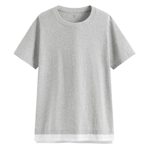 純棉寬版假兩件T恤-女