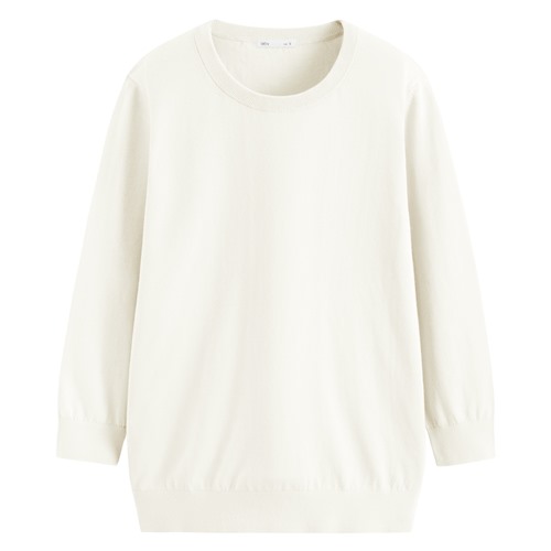 棉質七分袖針織衫-女