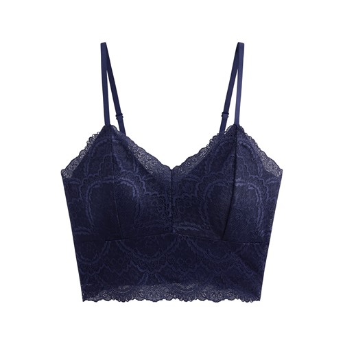 Bra蕾絲V領無痕細肩帶背心-女