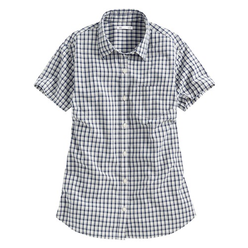 格紋短袖襯衫-女