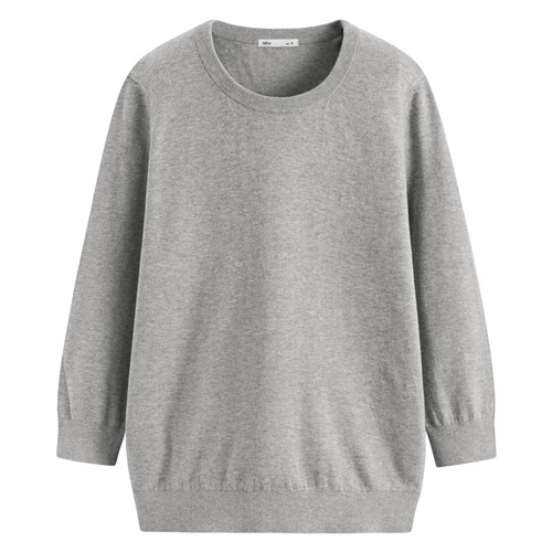 棉質七分袖針織衫-女