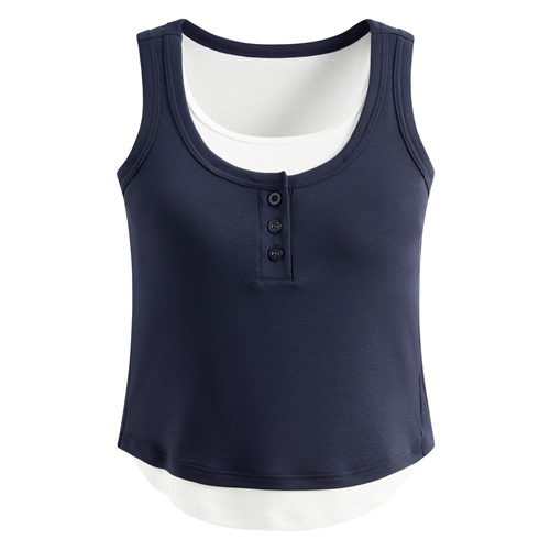 Bra輕柔假兩件背心-女