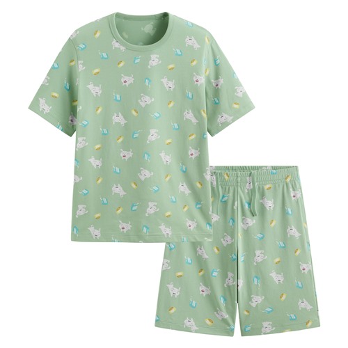 蠟筆小新快乾棉印花家居套裝-男