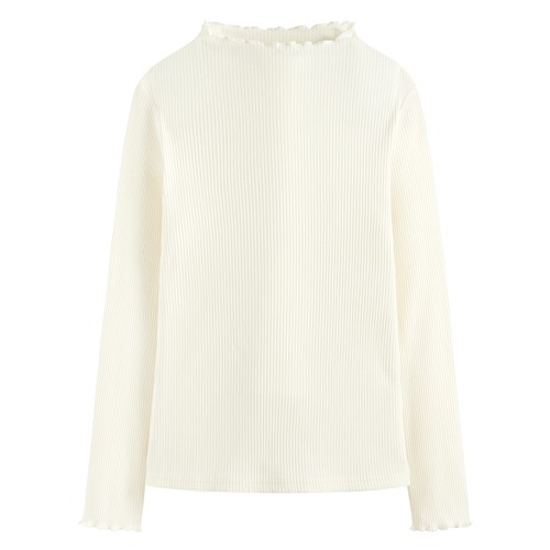 羅紋木耳邊小立領T恤-女