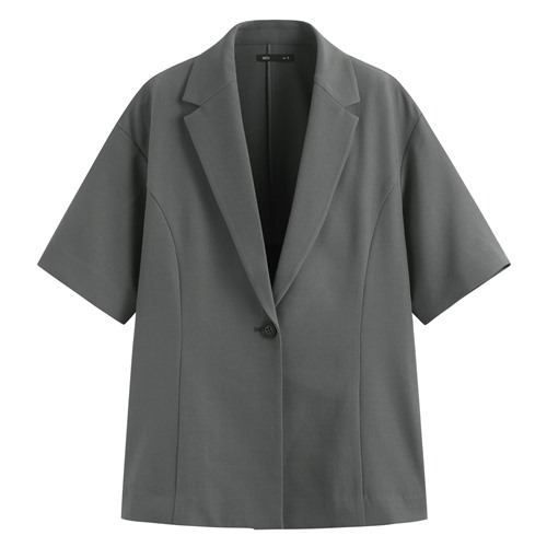 寬版短袖西裝外套-女