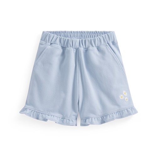 荷葉邊小花電繡鬆緊短褲-童