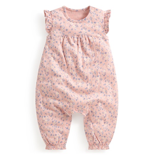 荷葉袖碎花連身衣-Baby