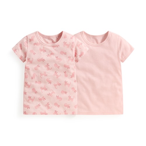 純棉網眼印花T恤(2入)-童