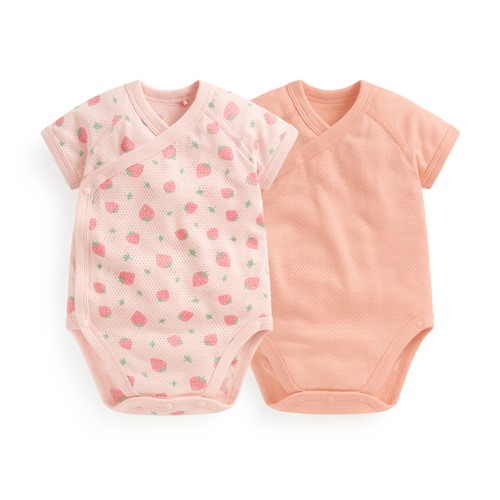 純棉網眼印花包臀衣(2入)-Baby