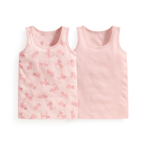 純棉網眼印花背心(2入)-Baby