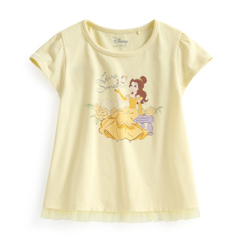 迪士尼系列網紗拼接印花T恤-47-童