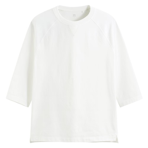 純棉厚寬版七分袖T恤-男