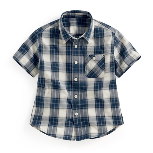 格紋短袖襯衫-童