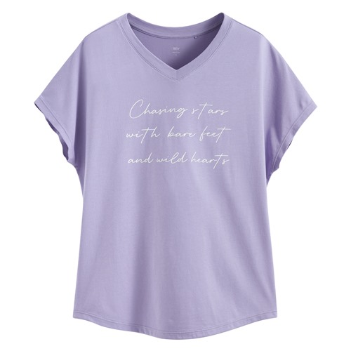 莫代爾V領文字上衣-01-女