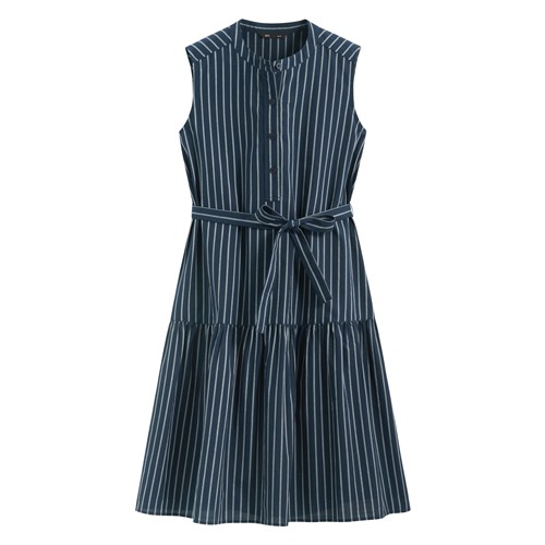 棉質條紋無袖短洋裝-女