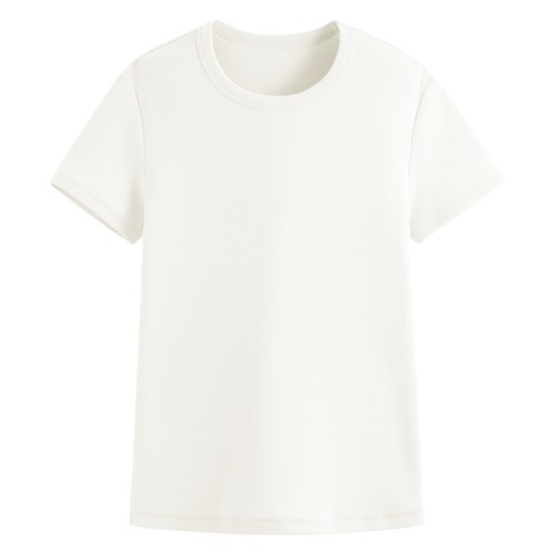 羅紋圓領短袖T恤-女