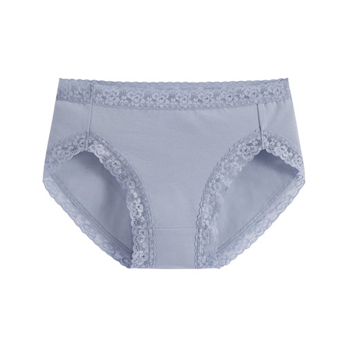 棉質蕾絲中腰內褲-女
