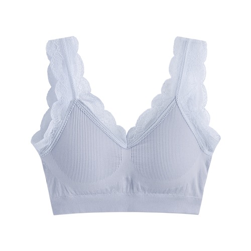 可拆式無縫Bra短版蕾絲背心-女