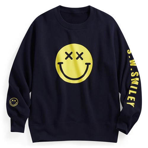 S.W.SMILEY®毛圈印花圓領衫-01-男