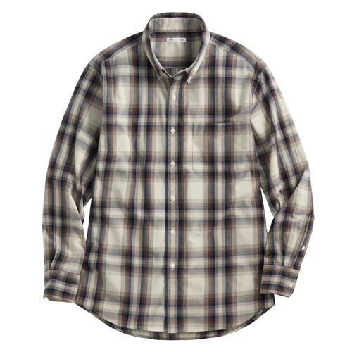 格紋長袖襯衫-男