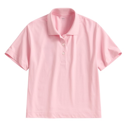 涼感棉質短版polo衫-女