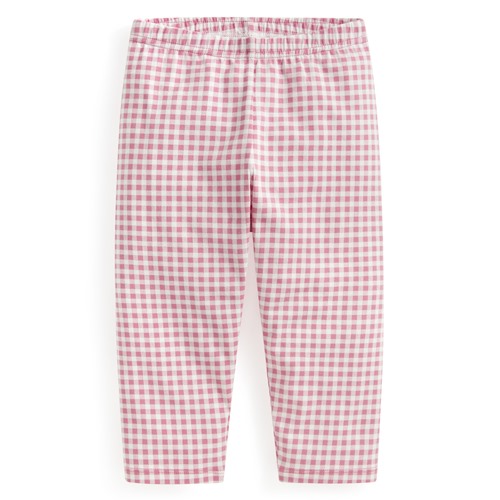 彈力格紋七分內搭褲-童