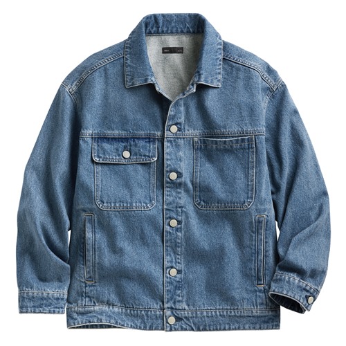 牛仔寬版外套-男