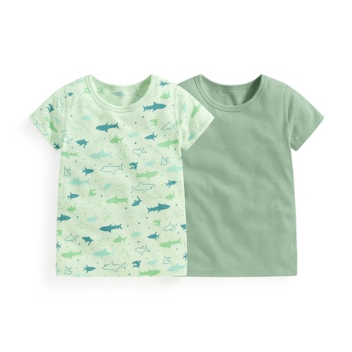 純棉網眼印花T恤(2入)-童