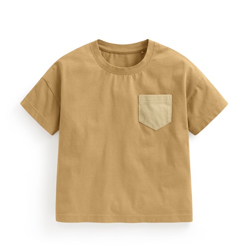 純棉寬版口袋T恤-童