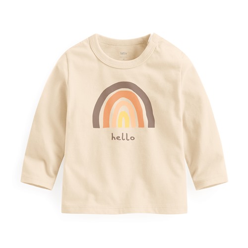 可愛天空長袖印花T恤-Baby