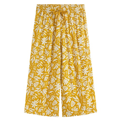 嫘縈圖騰花卉印花七分褲-女