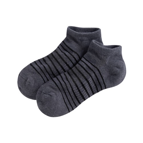 毛圈網眼條紋踝襪-男