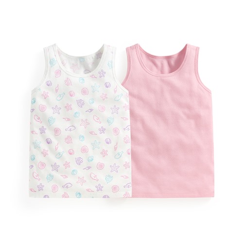 純棉網眼印花背心(2入)-童