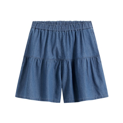 軟牛仔純棉蛋糕短褲-女