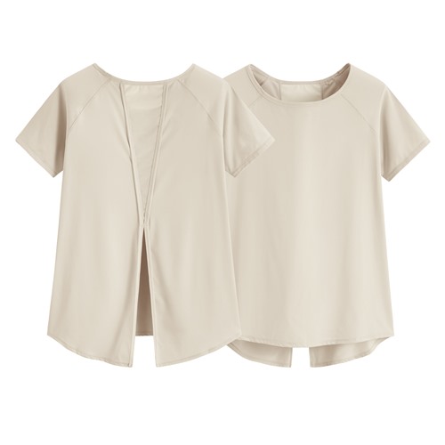 運動開衩綁帶短袖T恤-女