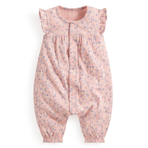 荷葉袖碎花連身衣-Baby