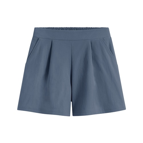 彈力打褶短褲-女