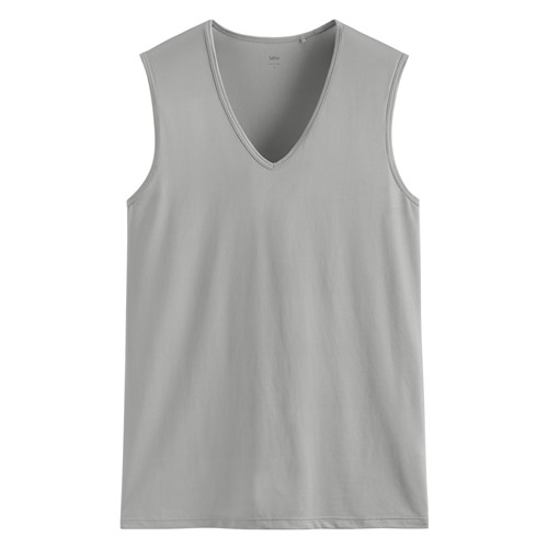 輕涼網眼V領背心-男