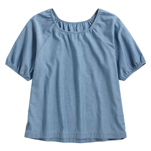 輕型牛仔泡泡袖上衣-女