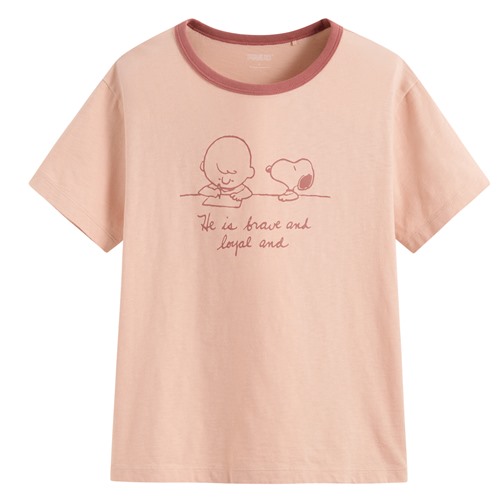 史努比系列竹節棉配色T恤-女